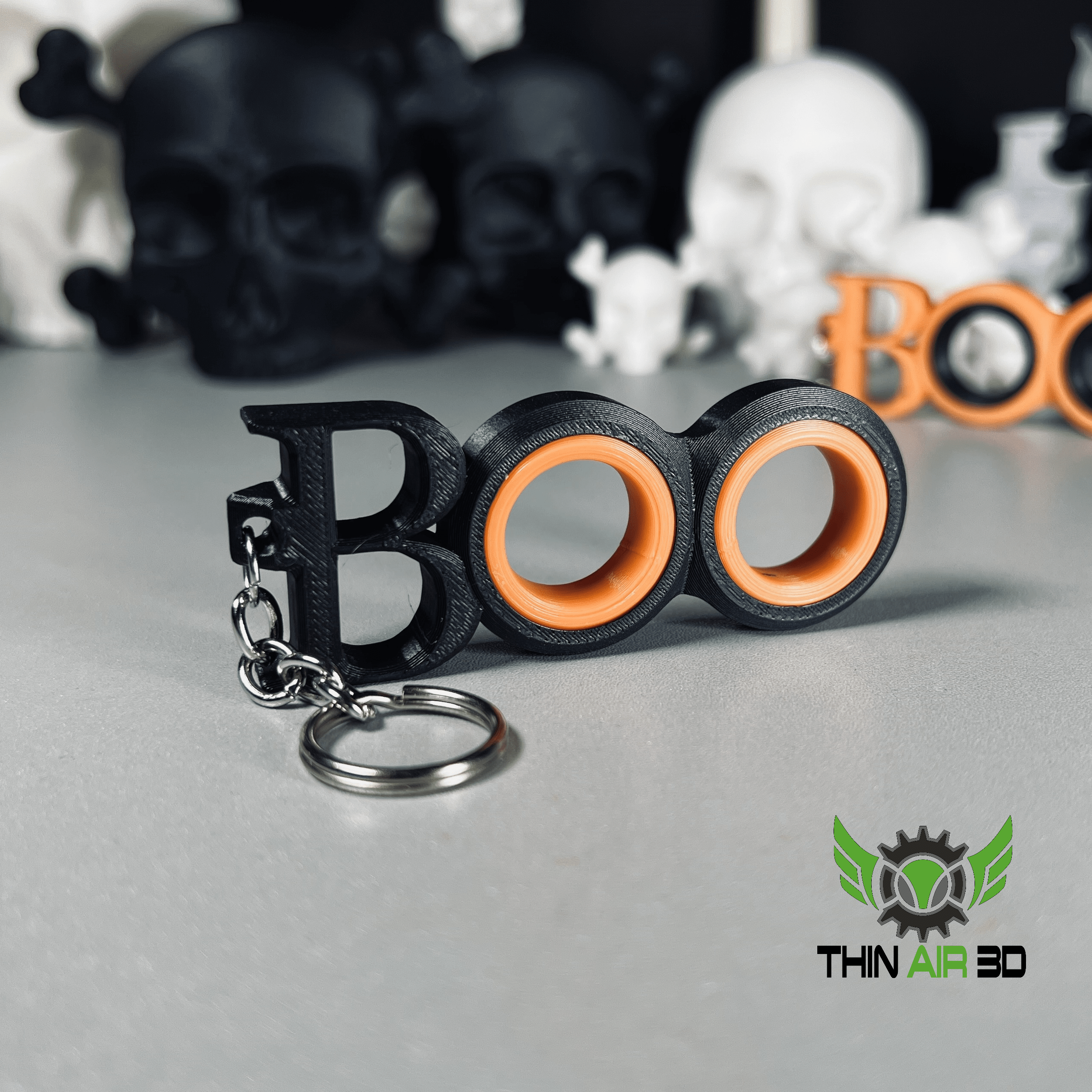 "Boo" Spinner Fidget Keychain